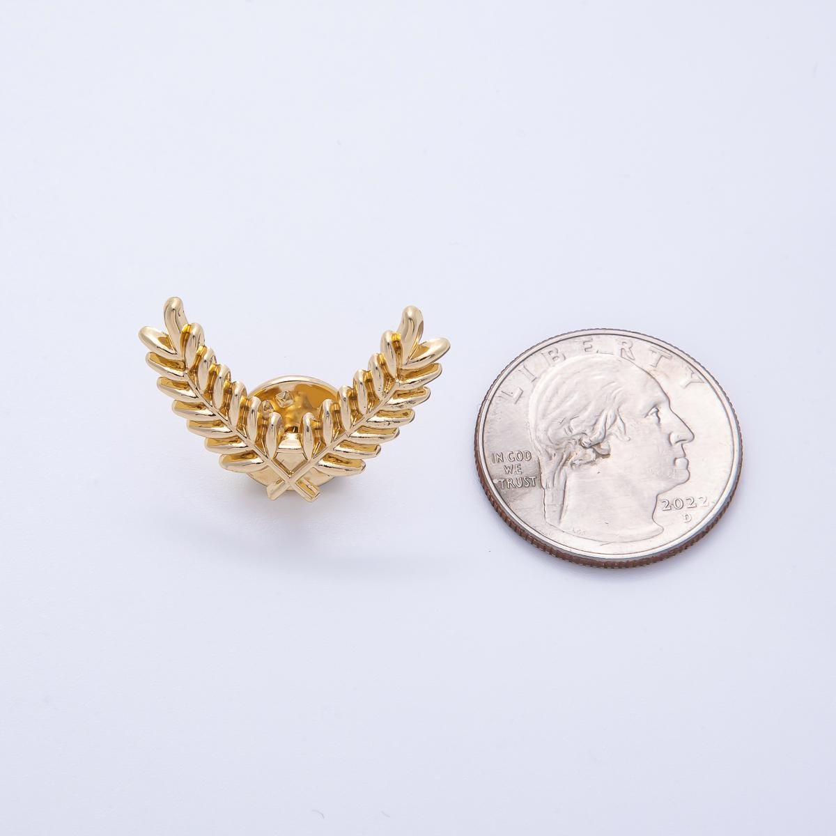 Gold 27.5mm Minimalist Grain Olive Leaf Nature Pin Brooch Nature Lover Gift Idea for Her for Coats Bags and Scarves | BH-059