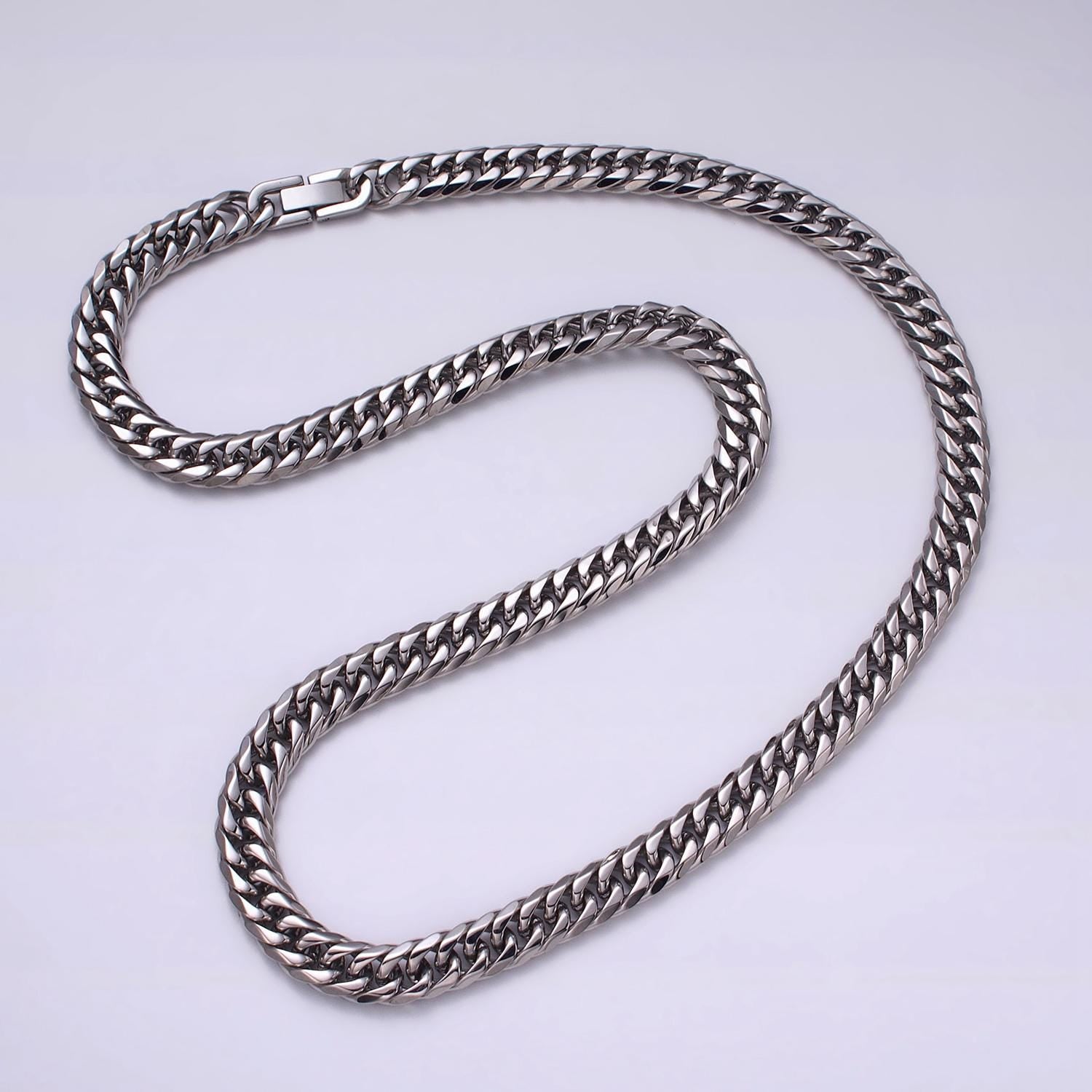 Chunky Stainless steel 10mm Cuban curb 24.5 inch for Men layering chain necklace Macho Punk Jewelry | WA-3975