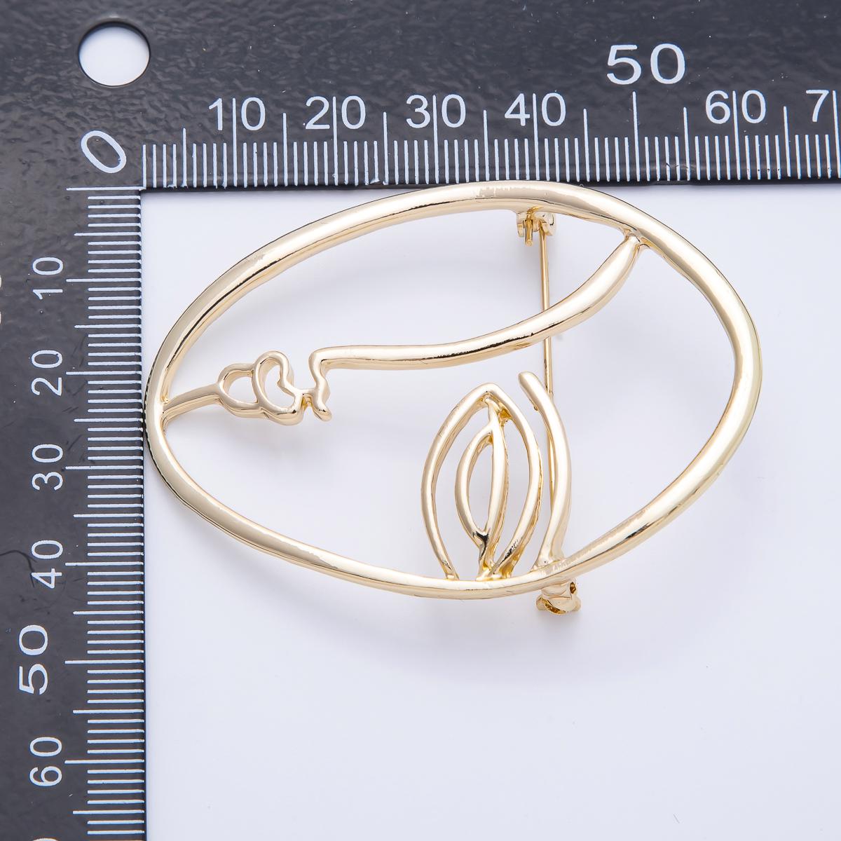 Gold Minimalist Face Pin Brooch Modern Abstract Face Woman Modern Artistic Statement Jewelry Accessory Gift for Her | BH-066