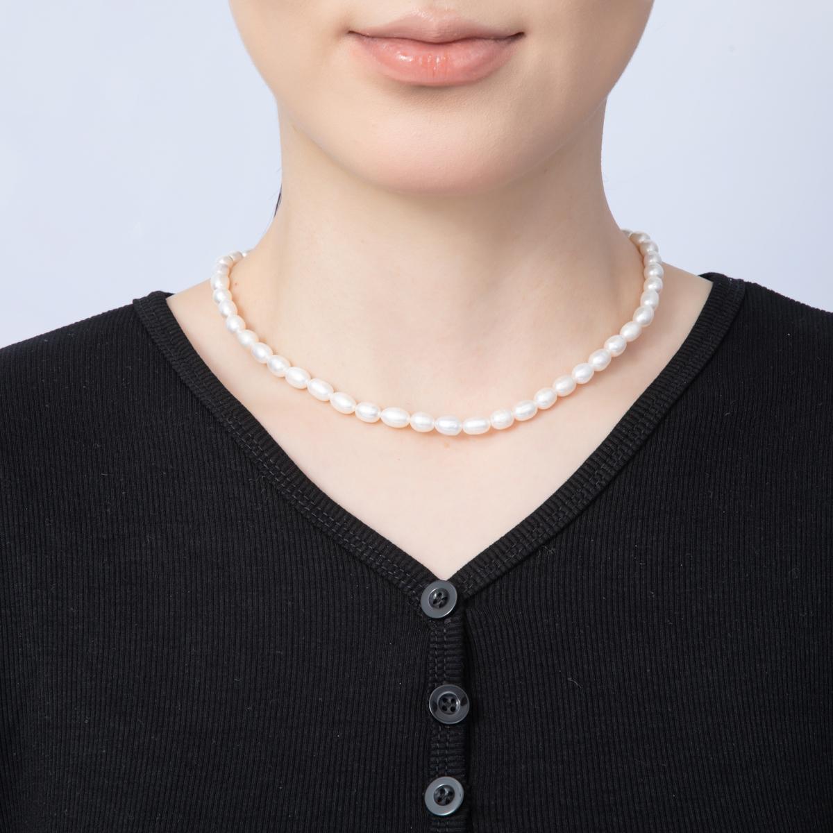 24K Gold Filled Classic Freshwater Pearl Seed Necklace, Layer Beaded Necklace, Minimalist Bridesmaid Gift, Wedding Jewelry 15.6 inch WA-4054