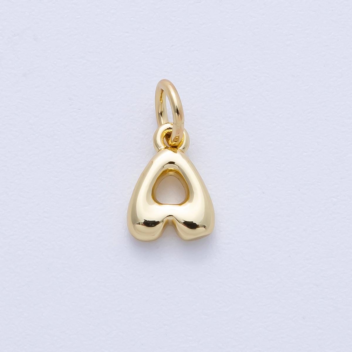 14K Gold Filled 9mm Initial Letter Chubby Balloon A-Z Alphabet Charm Bubble Pendants DIY Jewelry Making Supplies | AF-261