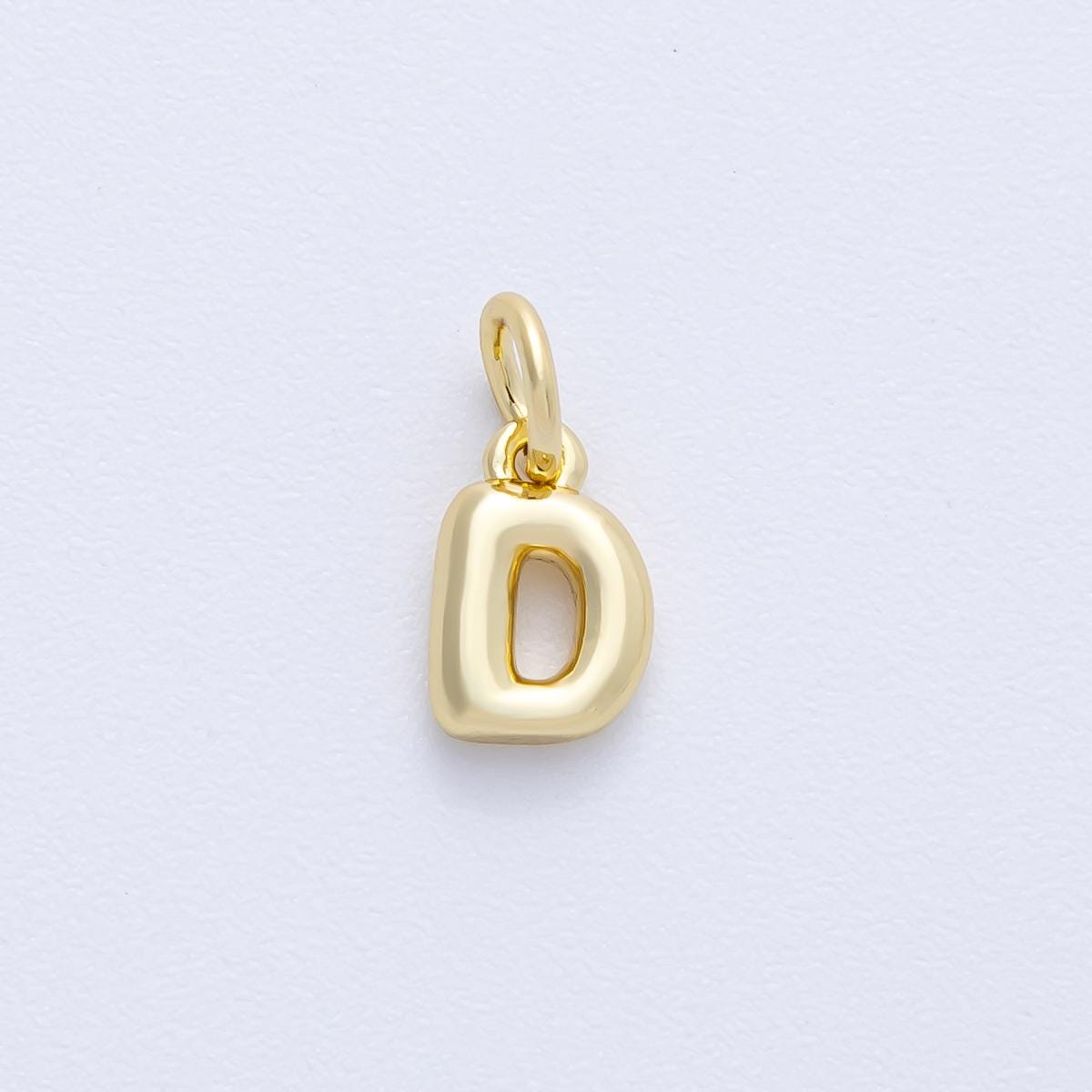 14K Gold Filled 9mm Initial Letter Chubby Balloon A-Z Alphabet Charm Bubble Pendants DIY Jewelry Making Supplies | AF-261