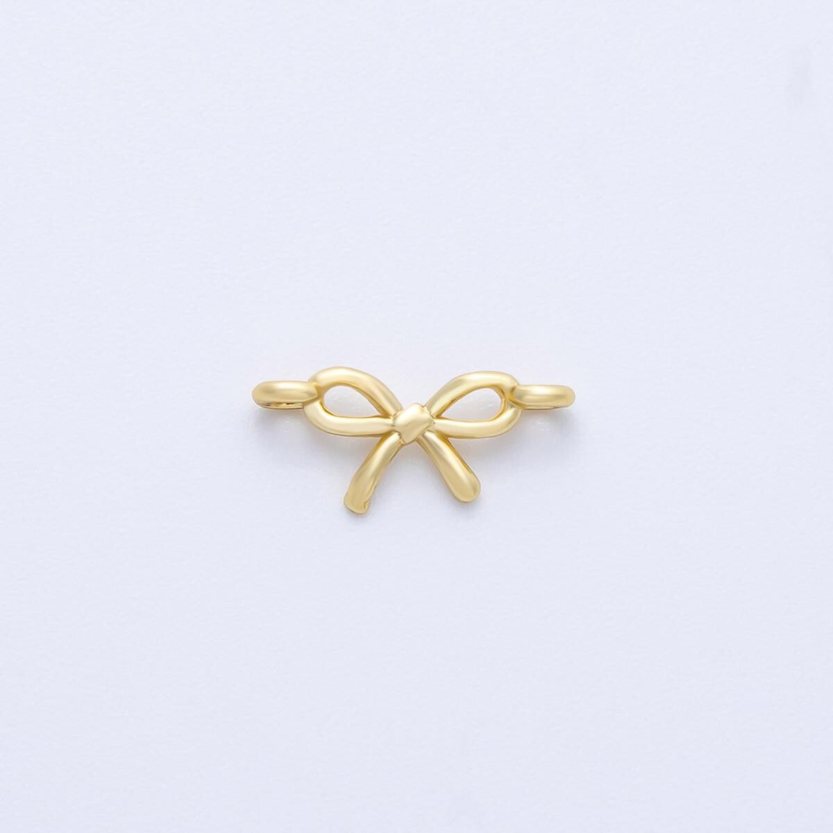 14K Gold Filled 5mm Mini Ribbon Bow Connector Tiny Bow Tie Pendant DIY Jewelry Making Supplies for custom necklace and bracelet | Y173