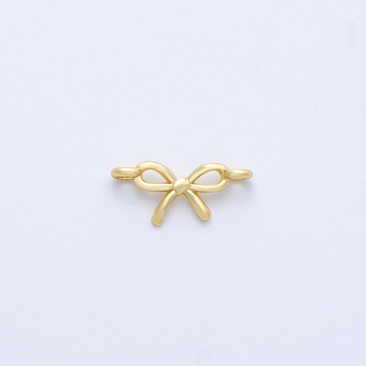 14K Gold Filled 5mm Mini Ribbon Bow Connector Tiny Bow Tie Pendant DIY Jewelry Making Supplies for custom necklace and bracelet | Y173