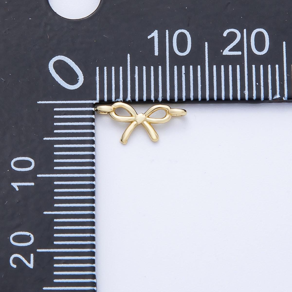 14K Gold Filled 5mm Mini Ribbon Bow Connector Tiny Bow Tie Pendant DIY Jewelry Making Supplies for custom necklace and bracelet | Y173