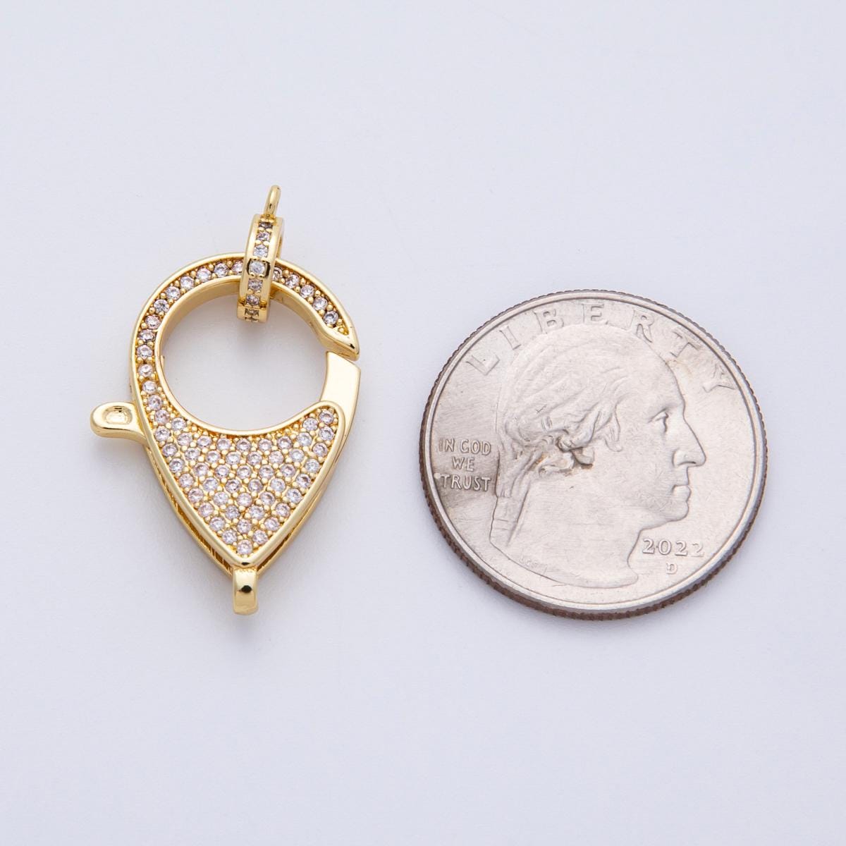 14K Gold Filled 26.5mm Micro Paved CZ Lobster Claw Clasps Finding DIY Jewelry Supply for custom necklace and bracelet | Z1524