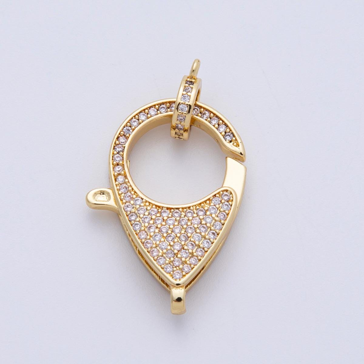 14K Gold Filled 26.5mm Micro Paved CZ Lobster Claw Clasps Finding DIY Jewelry Supply for custom necklace and bracelet | Z1524