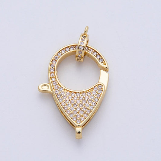14K Gold Filled 26.5mm Micro Paved CZ Lobster Claw Clasps Finding DIY Jewelry Supply for custom necklace and bracelet | Z1524