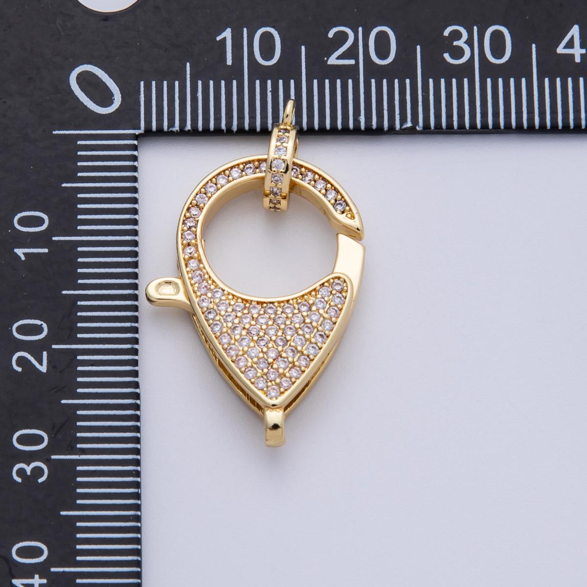 14K Gold Filled 26.5mm Micro Paved CZ Lobster Claw Clasps Finding DIY Jewelry Supply for custom necklace and bracelet | Z1524