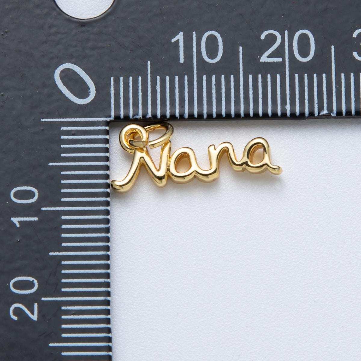 14K Gold Filled 18mm Grandma "Nana" Minimalist Script Charm Name Pendant DIY Jewelry Supply for custom Necklace | Charms-00034