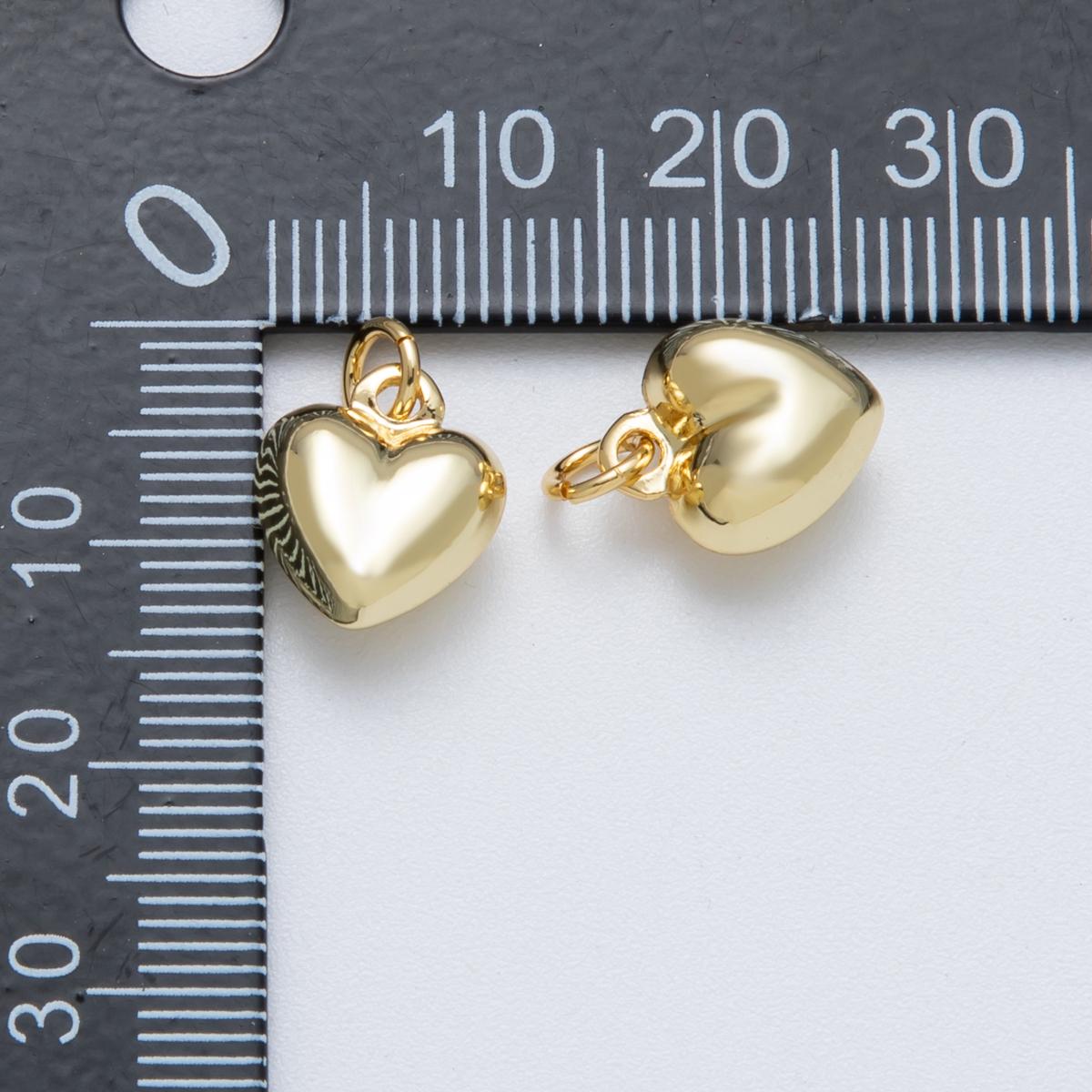 14K Gold Filled 12mm Minimalist Heart 3D Multidimensional Charm Puffed Love Jewelry DIY Necklace Making Supply | Charms-00035