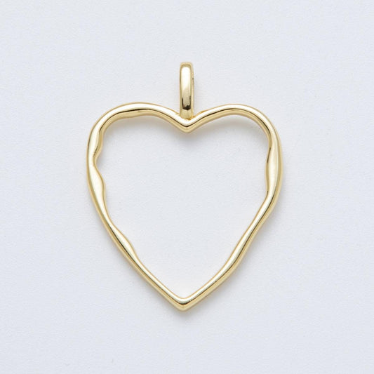 14K Gold Filled 36.3mm Minimalist Open Molten Heart Charm Geometric love jewelry DIY Supply for custom necklace | Charms-00038