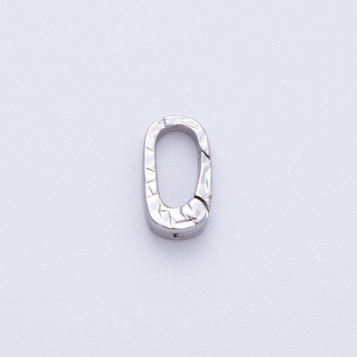 Mini Textured 18k gold filled oval carabiner clasp Charm Holder, spring push gate for diy jewelry clasp finding necklace bracelet Z-1675