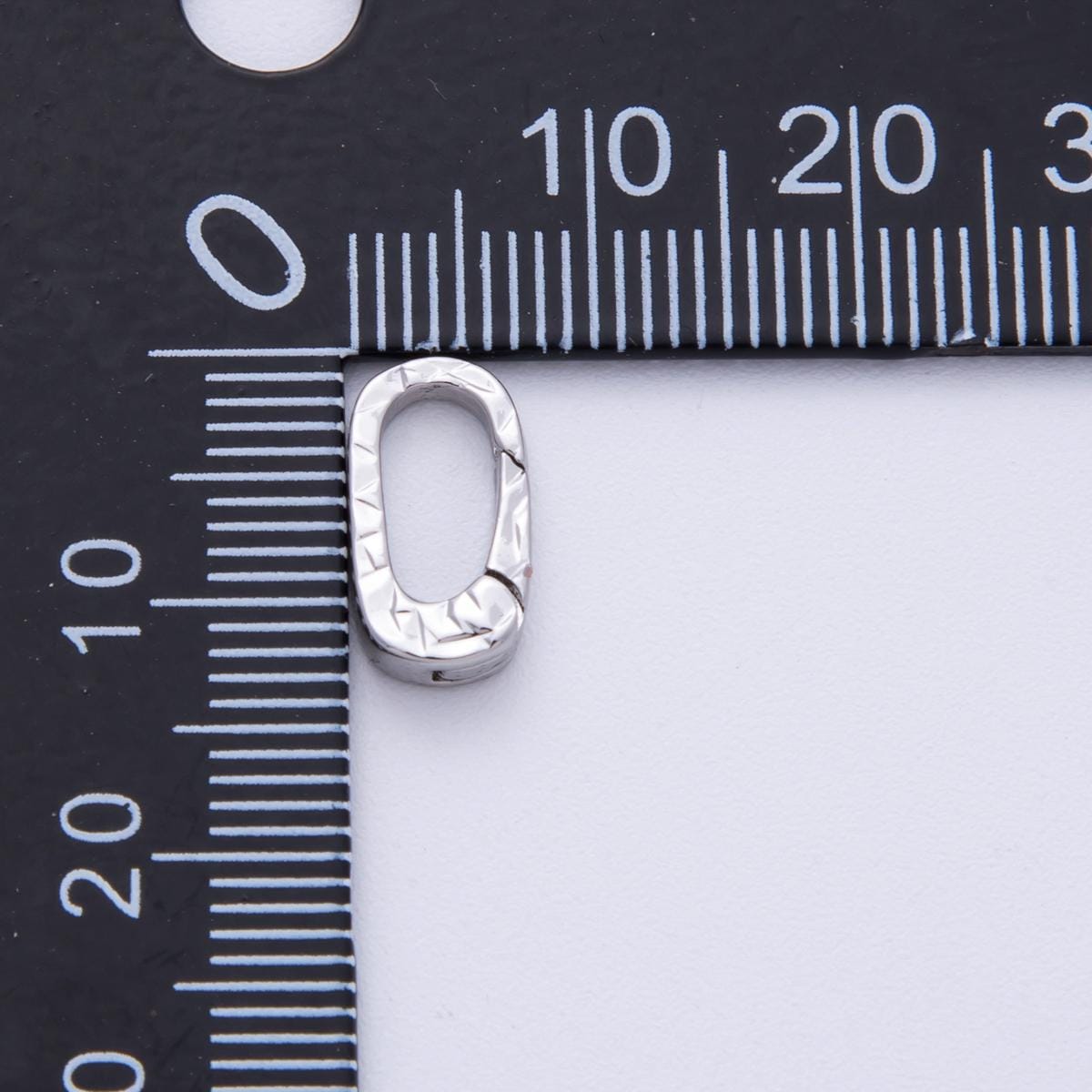 Mini Textured 18k gold filled oval carabiner clasp Charm Holder, spring push gate for diy jewelry clasp finding necklace bracelet Z-1675
