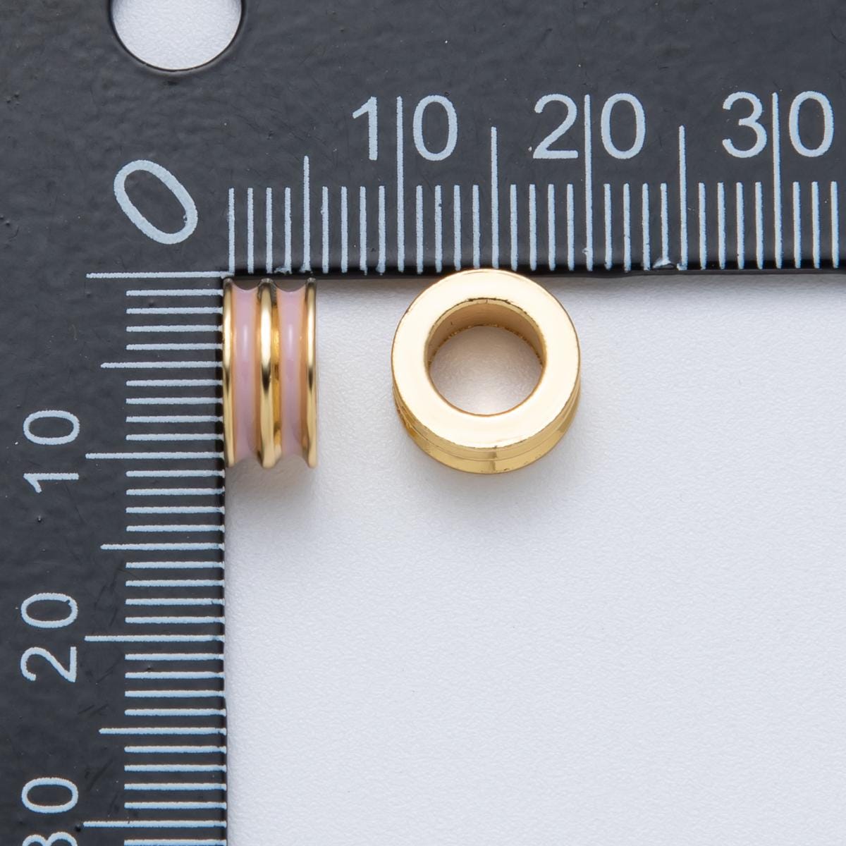 18K Gold Filled 10mm Double Enamel Rondelle Bead Colorful Spacer DIY Jewelry Making Supply for custom bracelet and necklace | Beads-00009