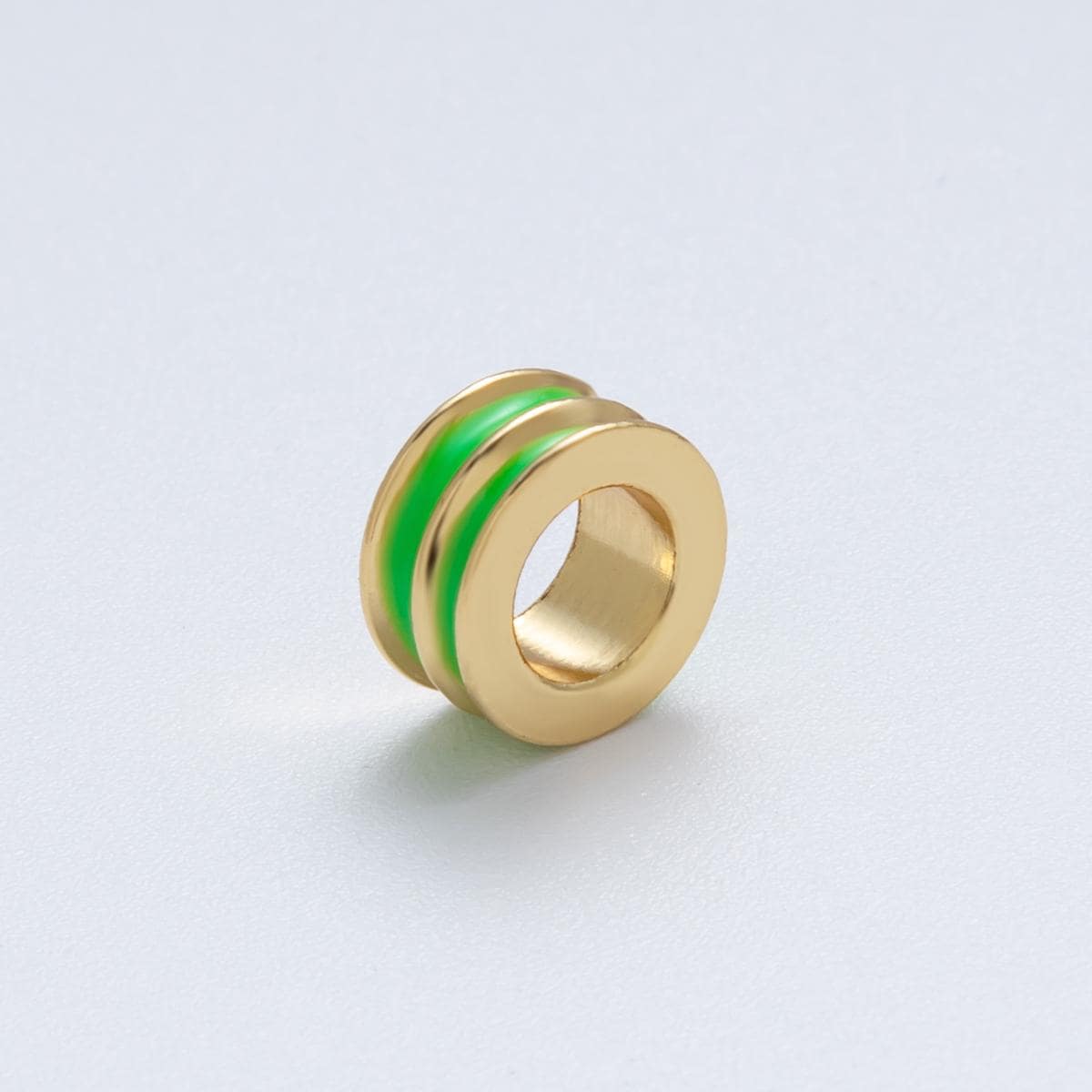 18K Gold Filled 10mm Double Enamel Rondelle Bead Colorful Spacer DIY Jewelry Making Supply for custom bracelet and necklace | Beads-00009
