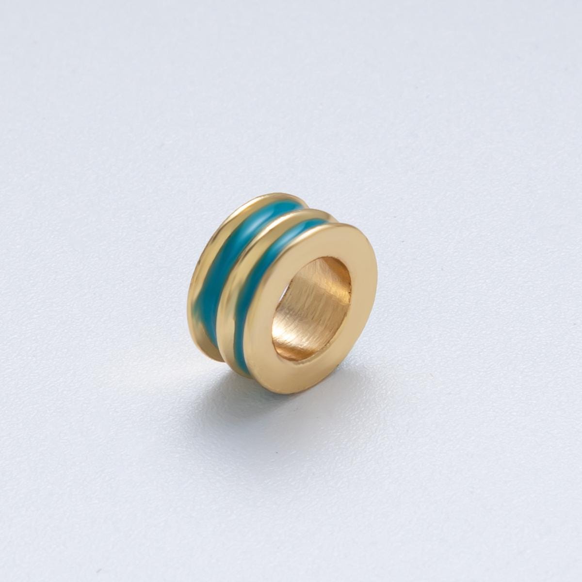 18K Gold Filled 10mm Double Enamel Rondelle Bead Colorful Spacer DIY Jewelry Making Supply for custom bracelet and necklace | Beads-00009