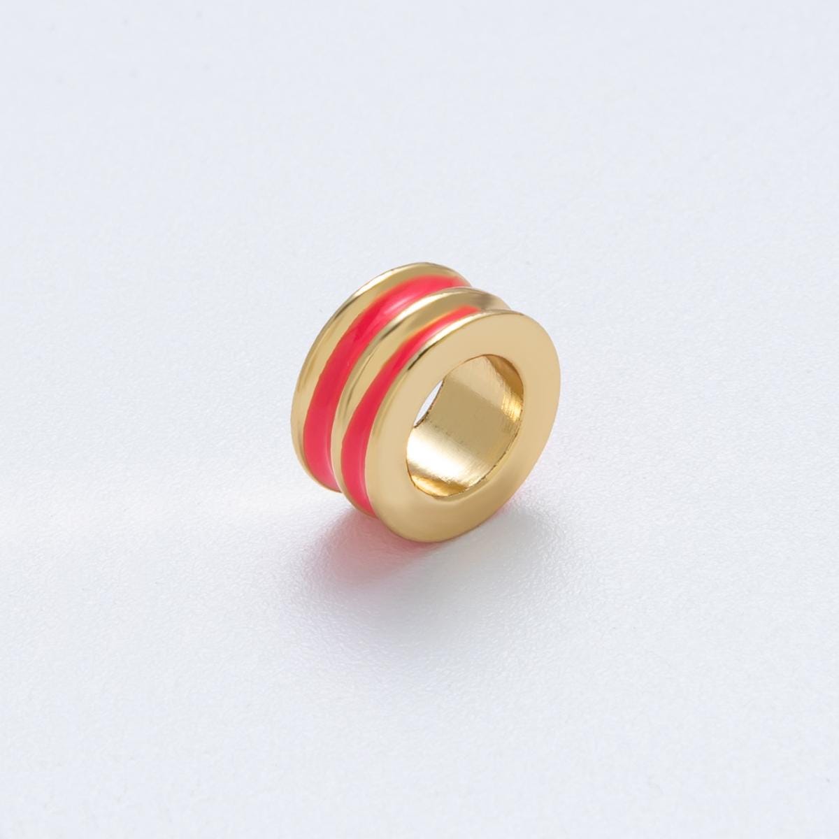 18K Gold Filled 10mm Double Enamel Rondelle Bead Colorful Spacer DIY Jewelry Making Supply for custom bracelet and necklace | Beads-00009