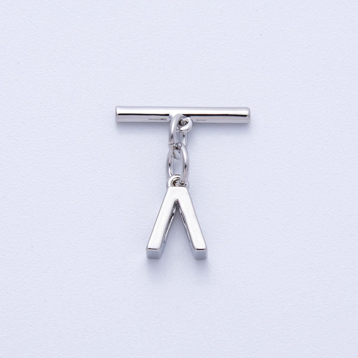 18K Gold Filled 15mm T-Bar with Letter Charm Toggle Clasps Closure Finding DIY Jewelry Supply for custom Necklace Bracelet | Findings-00008