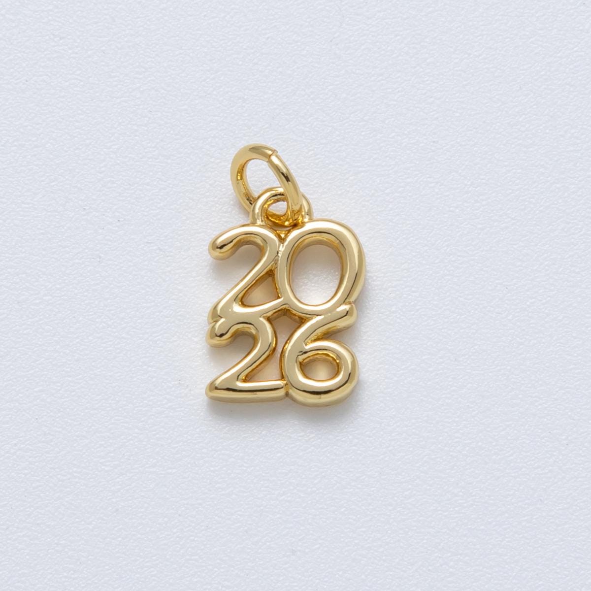 Dainty 2026 Year Charm in Gold and Silver 12mm Graduation Tassel Supply Minimalist Pendant Class of 2026 Gift Idea DIY Supply | CHARMS-00015