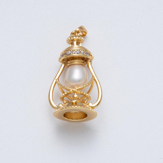 18k gold filled camping Lantern charm small charm for travel, girl scout jewelry inspired Charms-00064