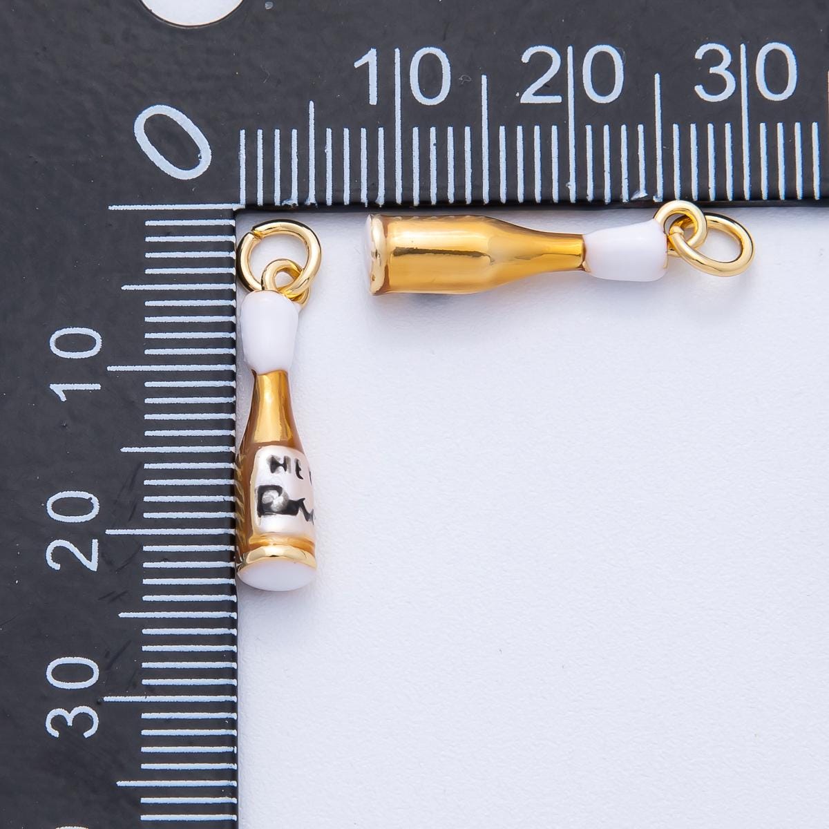 18K Gold Filled 20mm Yellow Enamel Cocktail Alcohol Drink Charm Enamel Celebration Charm DIY Jewelry Supply Gift for him | Charms-100012