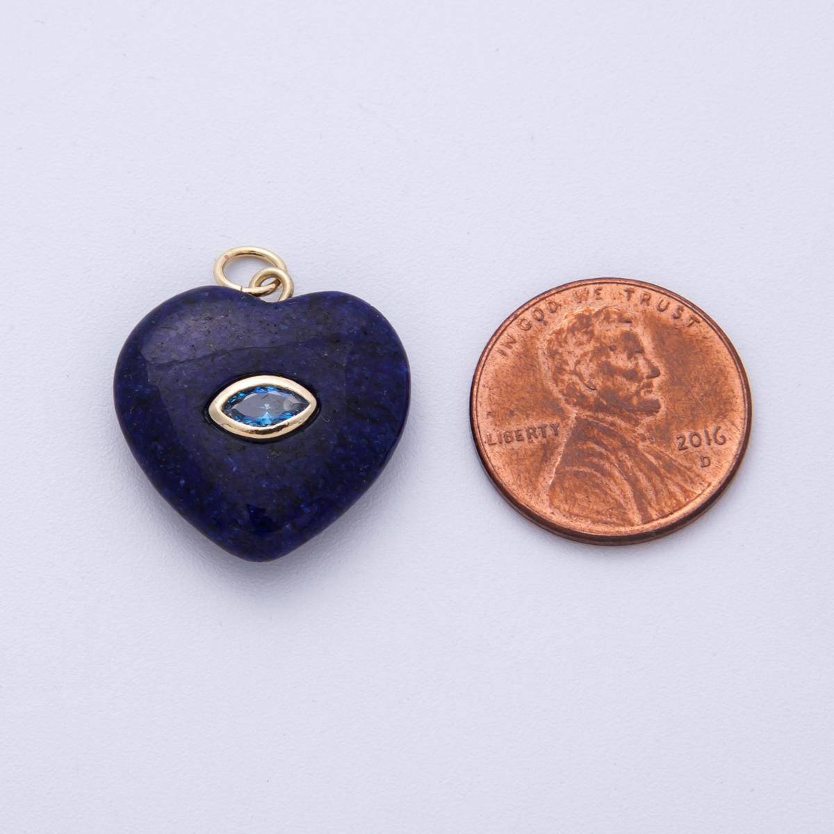 18K Gold Filled Heart Gemstone Charm with Inlaid cubic zirconia for jewelry pendant Valentine DIY Jewelry Making AK-218