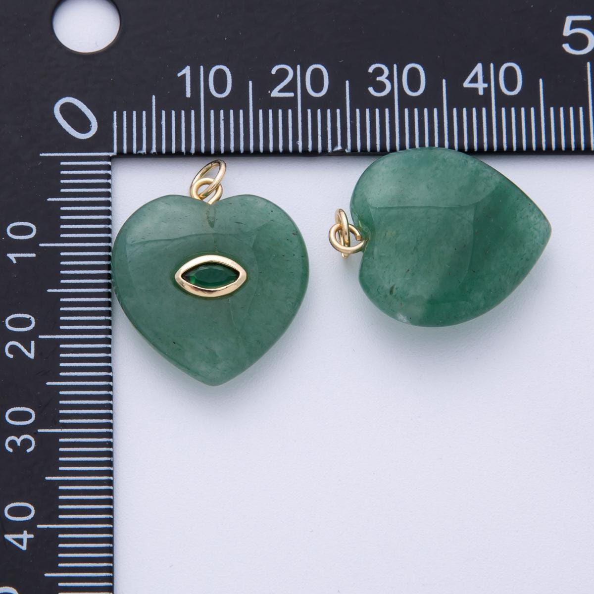 18K Gold Filled Heart Gemstone Charm with Inlaid cubic zirconia for jewelry pendant Valentine DIY Jewelry Making AK-218