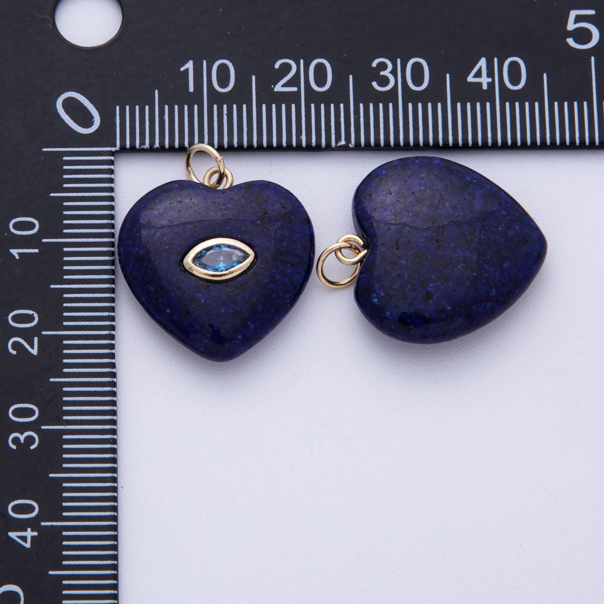 18K Gold Filled Heart Gemstone Charm with Inlaid cubic zirconia for jewelry pendant Valentine DIY Jewelry Making AK-218