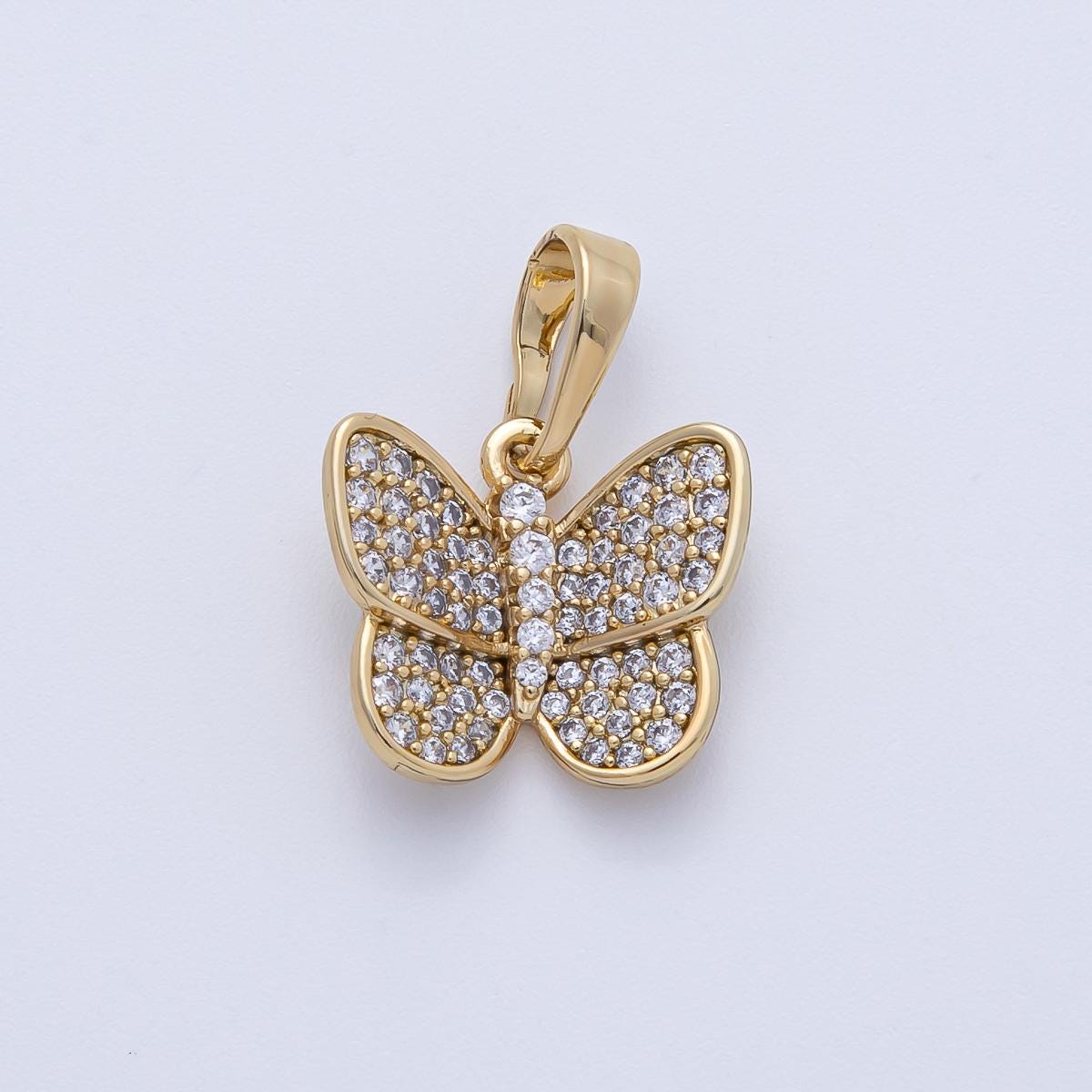 14k Gold Filled Dainty Butterfly Pendant Micro paved CZ mariposa charm DIY Jewelry Making Supply for custom Necklace | Pendants-100106
