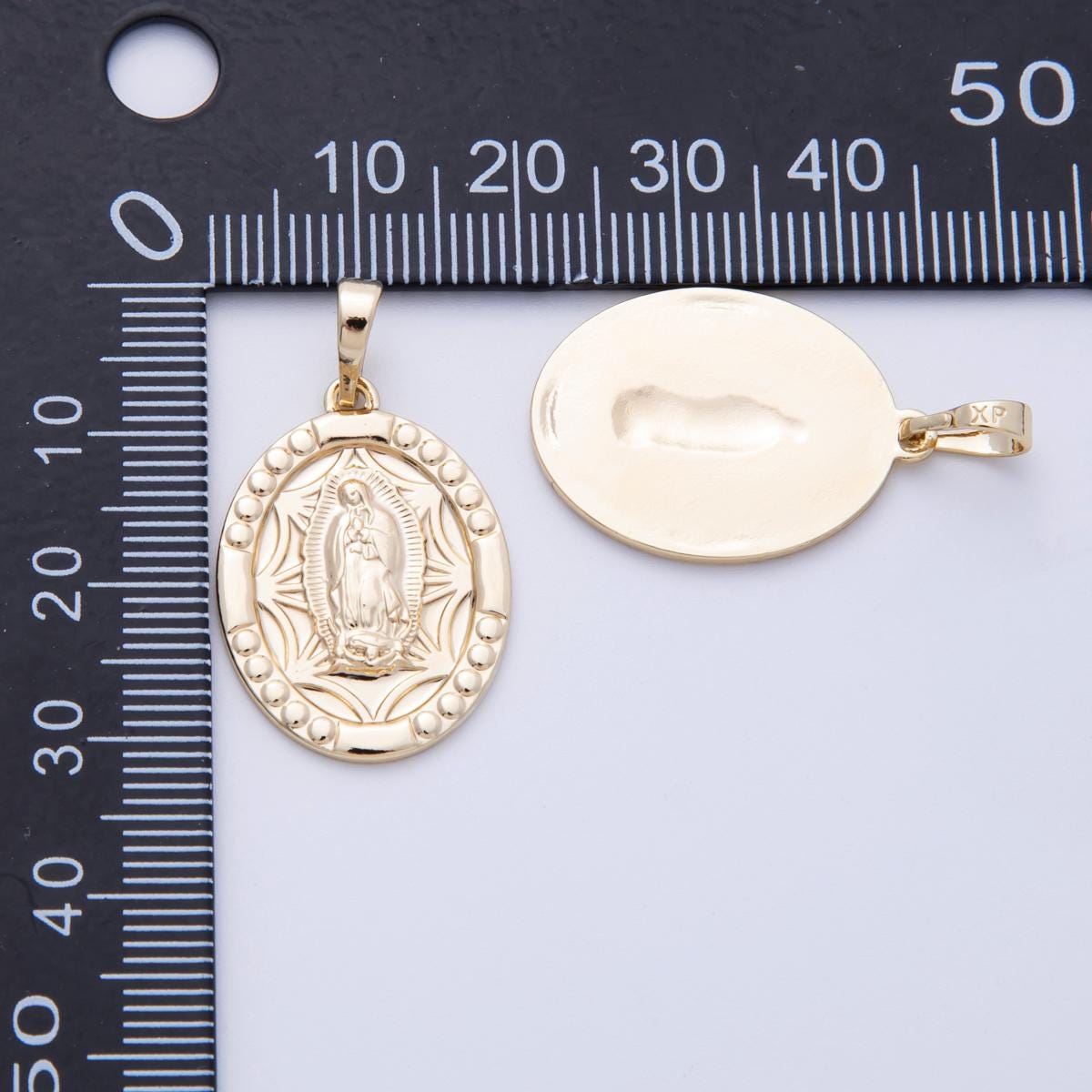 25.1 mm 14k gold filled Our Lady of Guadalupe Catholic Religious Charm Christian Necklace and Bracelet Charm Jewelry Supply | CHARMS-00073
