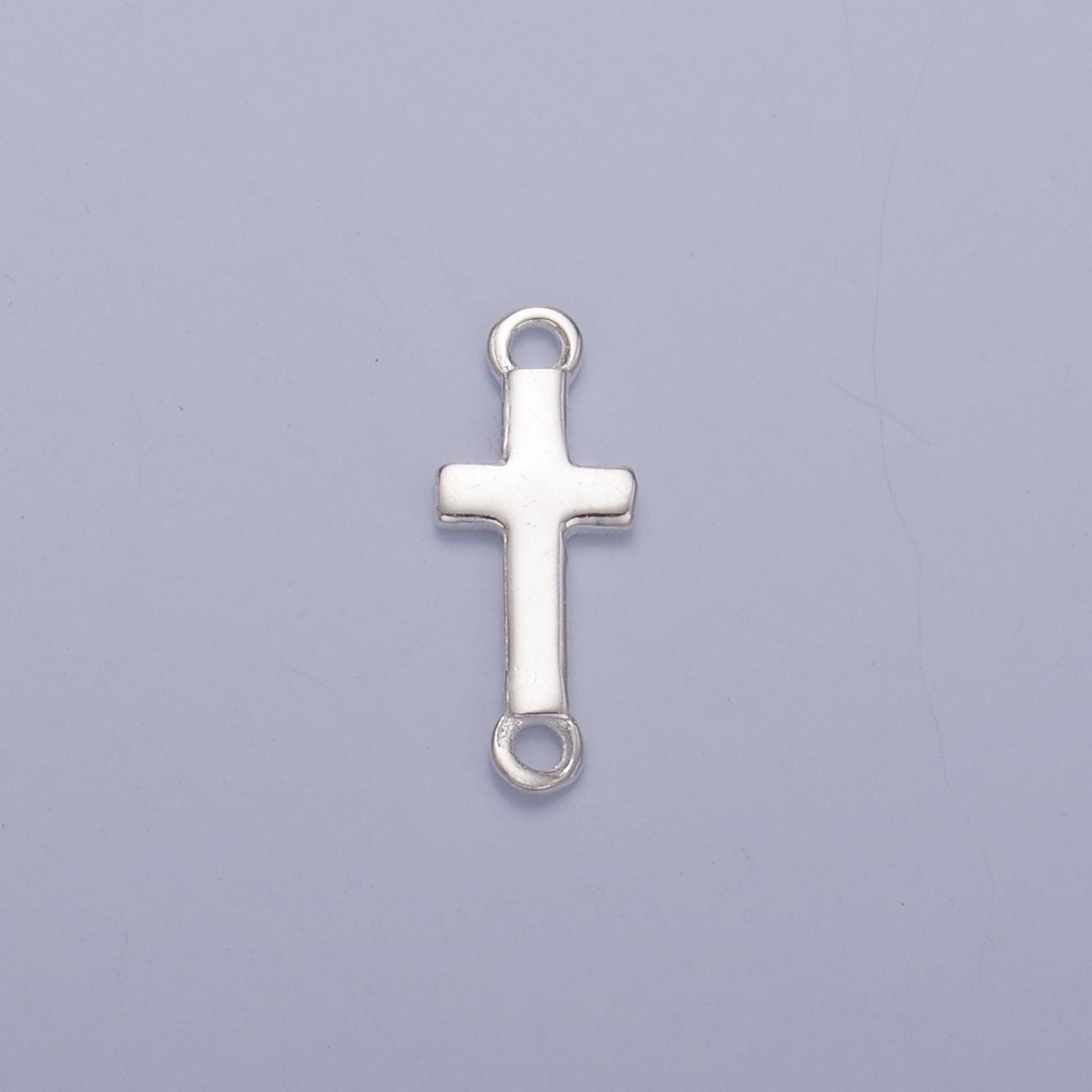 Mini Silver Cross Charm Connector s925 Sterling Silver Link Connector for Bracelet Necklace Earring Supply for Permanent Jewelry SL-637