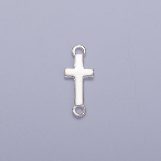 Mini Silver Cross Charm Connector s925 Sterling Silver Link Connector for Bracelet Necklace Earring Supply for Permanent Jewelry SL-637