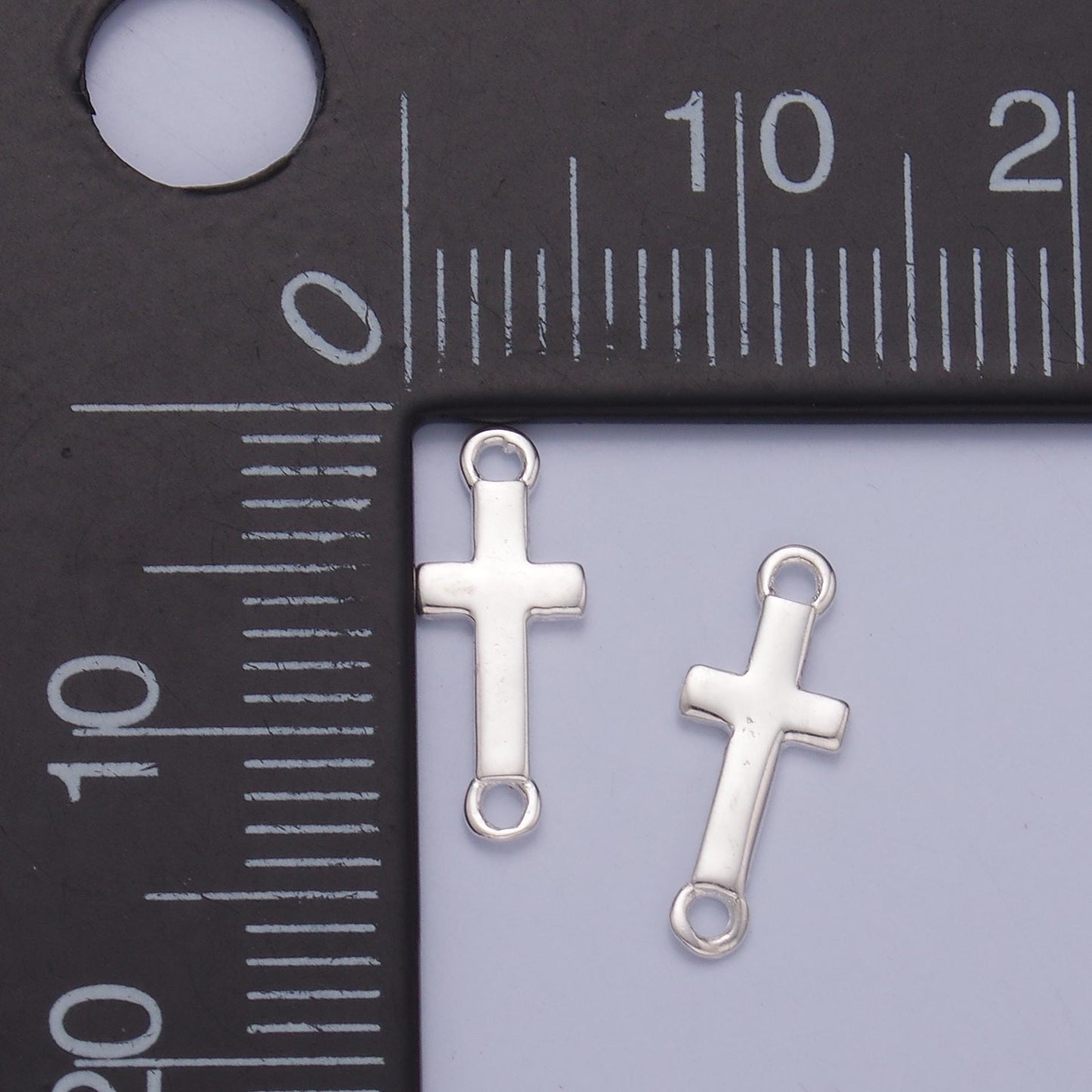 Mini Silver Cross Charm Connector s925 Sterling Silver Link Connector for Bracelet Necklace Earring Supply for Permanent Jewelry SL-637