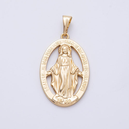 Virgin Mary Necklace Charm Catholic Religious Jewelry Gift for Her Baptism Confirmation DIY Jewelry Making Supply necklace | CHARMS-00071