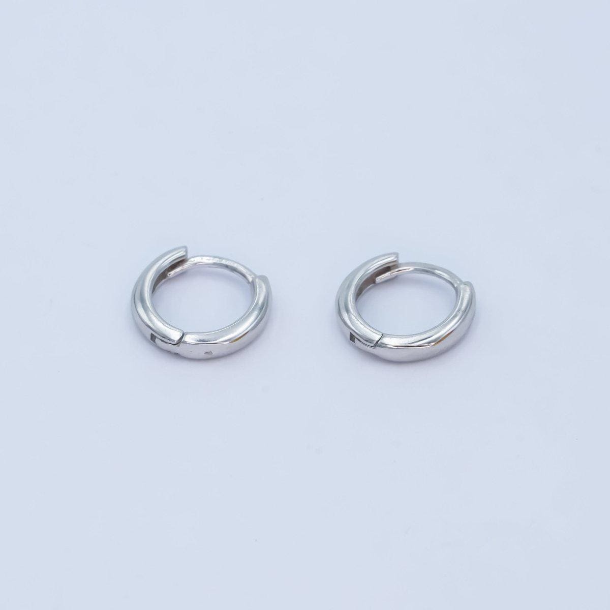 S925 Sterling Silver 10mm Minimalist Huggie Earrings | SL-642