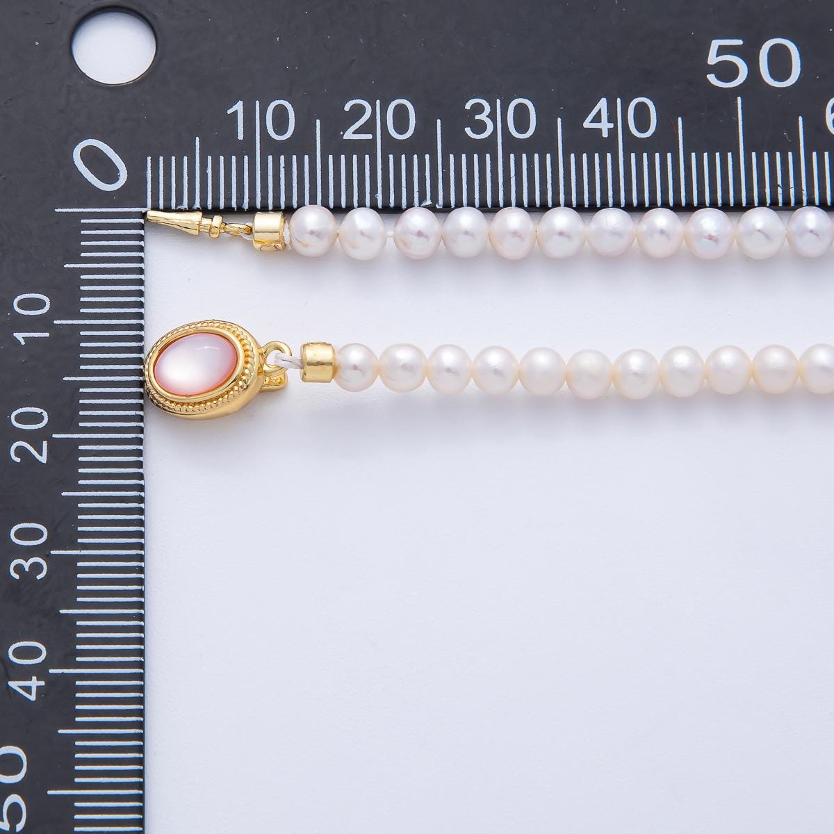 Handmade 4mm White Shell Pearl Necklace Minimalist Bridal Jewelry WA-4075