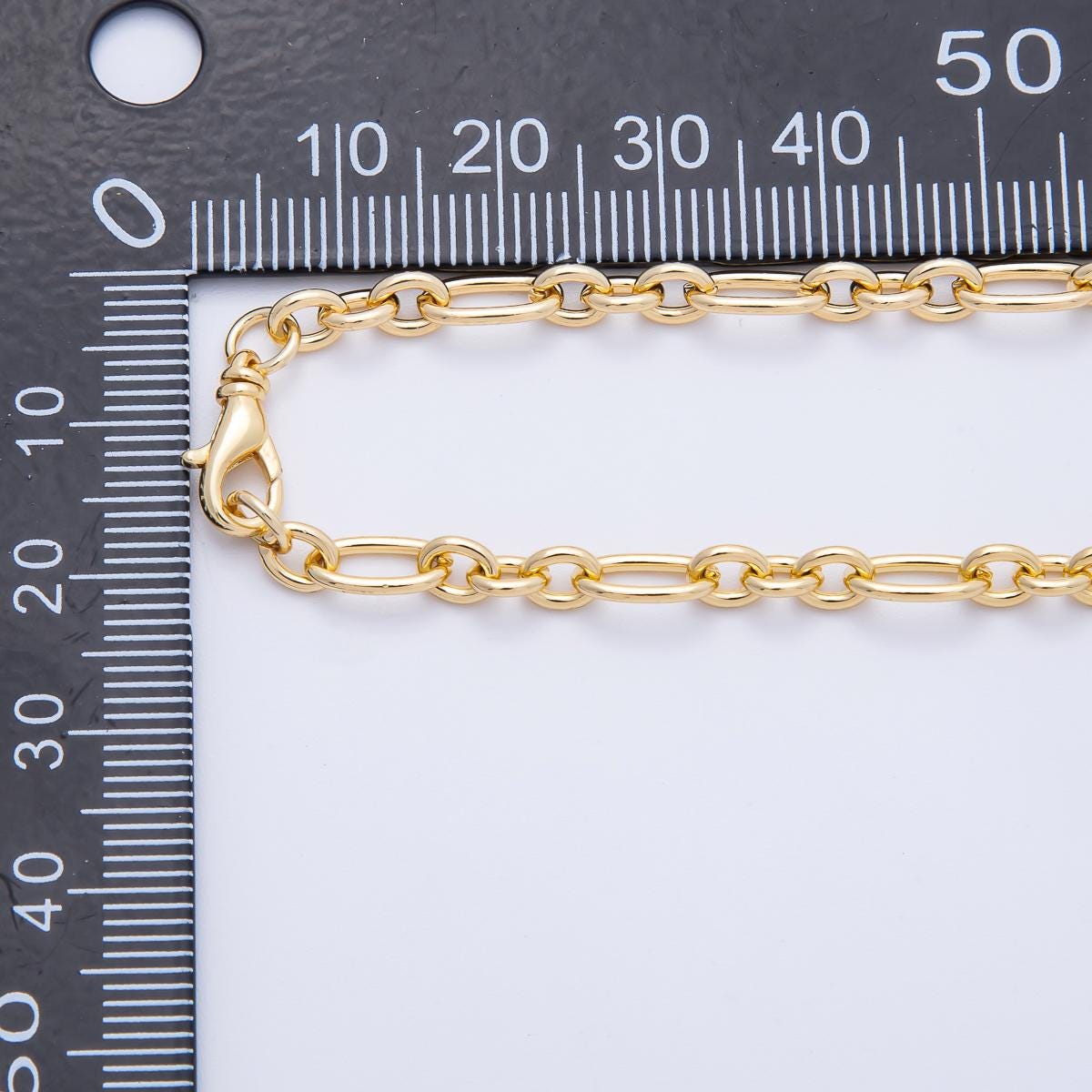 Gold Stainless steel Figure Eight Cable Chain 18 inch layering chain necklace | WA-4068