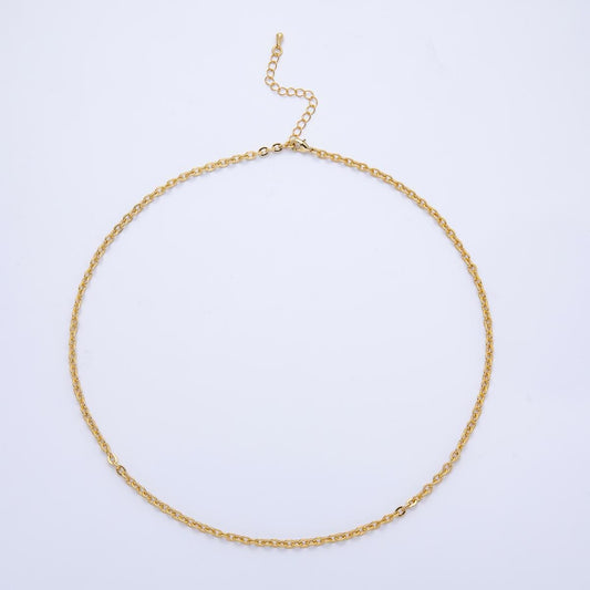 Gold Stainless steel 4mm Cable Chain 18 inch layering chain necklace | WA-4066