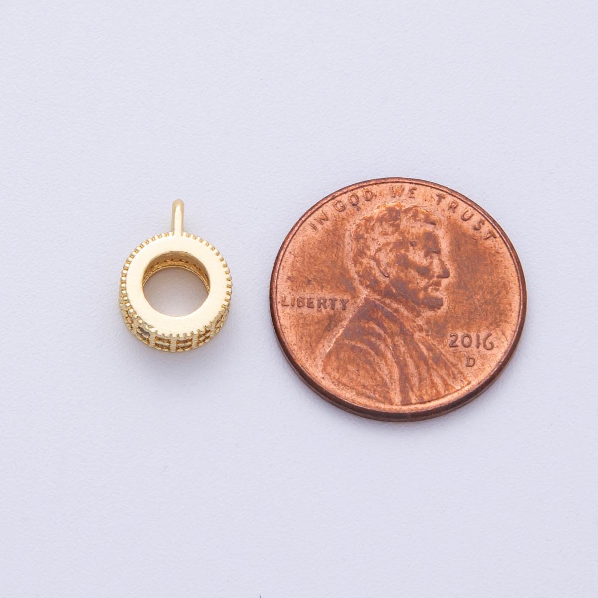 Mini gold silver bail beads bail charm holder spacer with loop tube bails cord bails slider bails spacer ring with CZ Stone Findings-00024