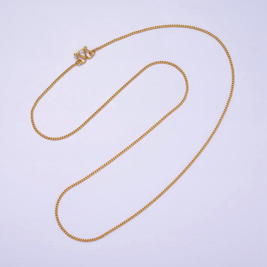 Dainty 24k gold fill ready to use thin Curb necklace chain layering chain dainty necklace for pendant with w clasp WA-1883