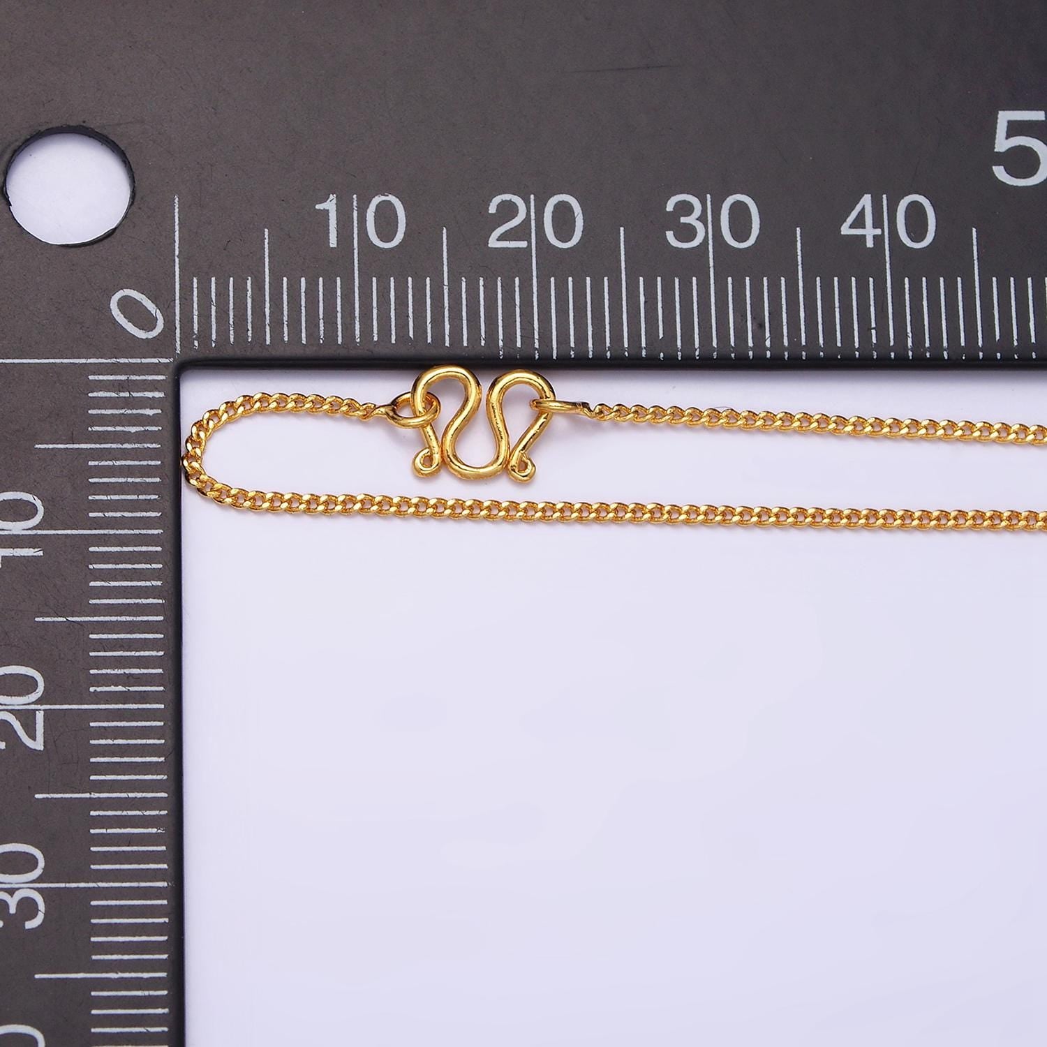 Dainty 24k gold fill ready to use thin Curb necklace chain layering chain dainty necklace for pendant with w clasp WA-1883