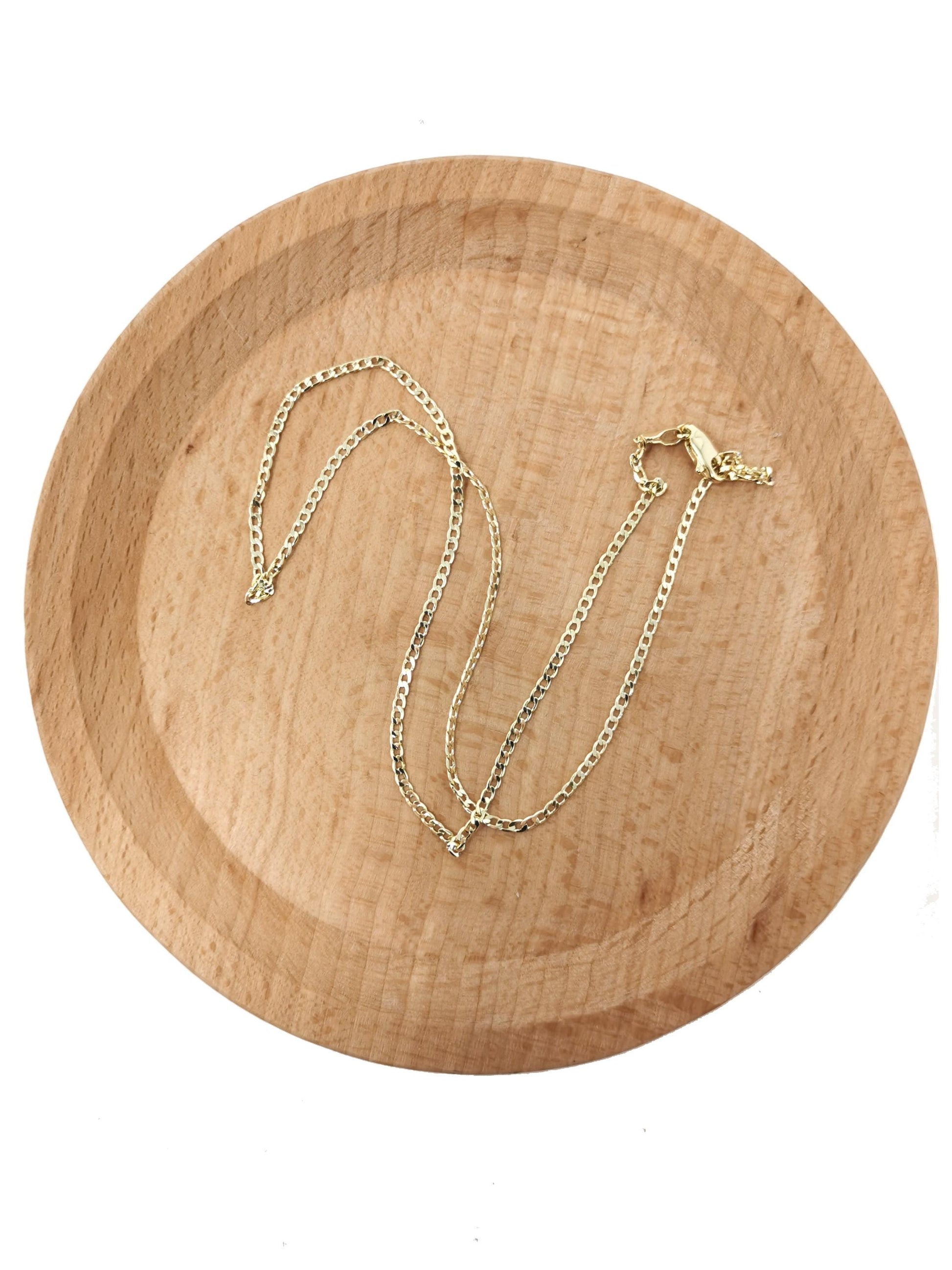 Dainty 14K Gold Filled Cuban Curb Chain Necklace 17.8'' Layering Jewelry for Minimalist Jewelry Inspired WA-1746