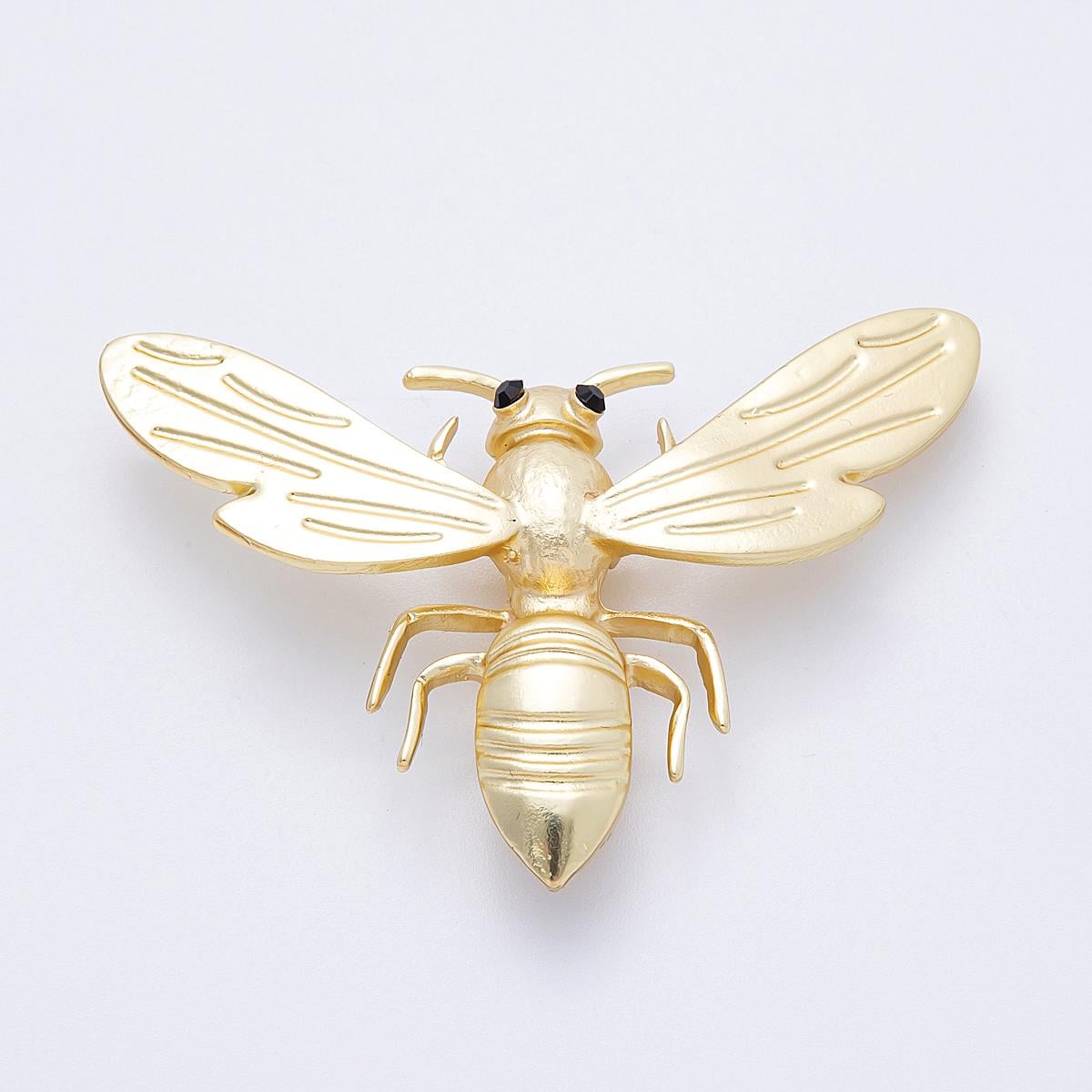 18k 70.4mm Gold Bee Brooch Vintage Style Insect Pin Honeybee Jewelry Lapel Pin Fashion Accessory for Coats bags scarves | BH-101
