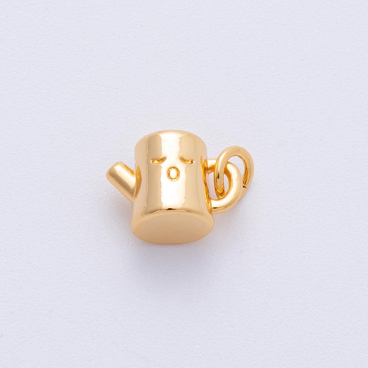 24k Gold Filled Teapot Charm, 3D Tea Cup Pendant Charms-00131