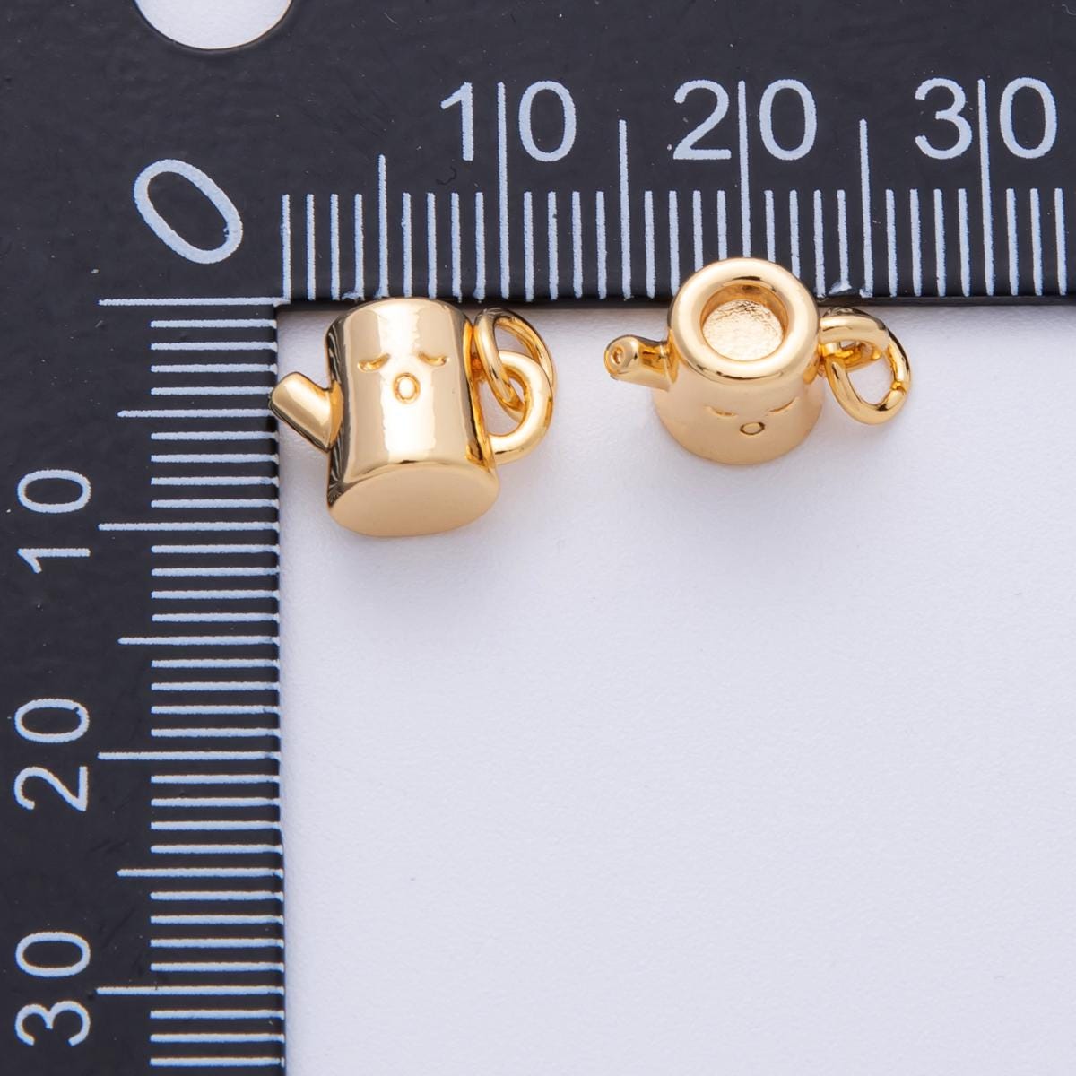 24k Gold Filled Teapot Charm, 3D Tea Cup Pendant Charms-00131