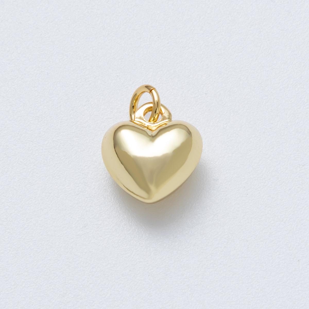 14K Gold Filled 12mm Minimalist Heart 3D Multidimensional Charm Puffed Love Jewelry DIY Necklace Making Supply | Charms-00035