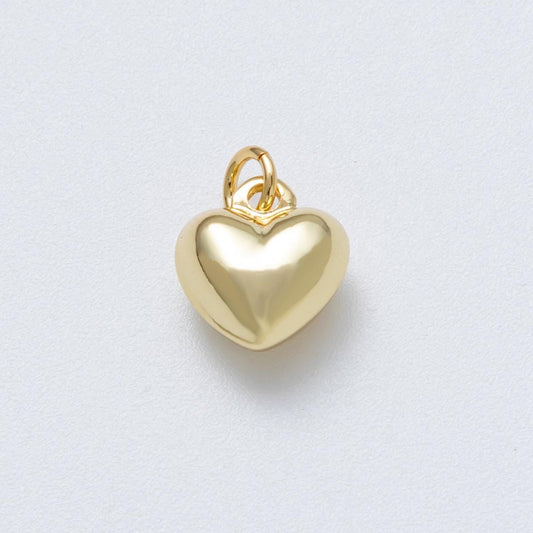 14K Gold Filled 12mm Minimalist Heart 3D Multidimensional Charm Puffed Love Jewelry DIY Necklace Making Supply | Charms-00035