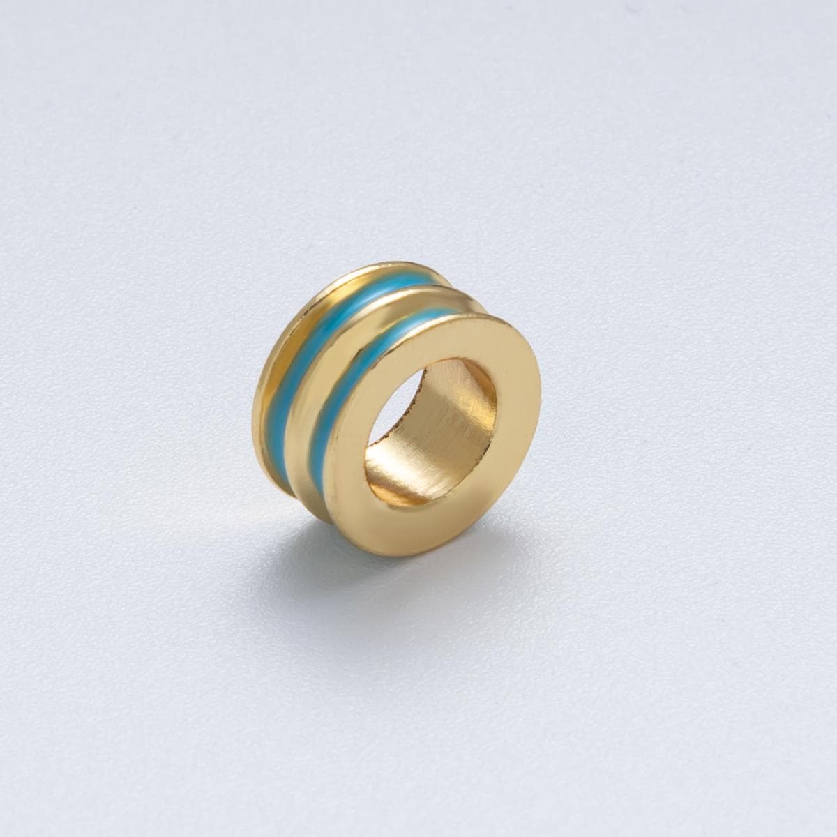 18K Gold Filled 10mm Double Enamel Rondelle Bead Colorful Spacer DIY Jewelry Making Supply for custom bracelet and necklace | Beads-00009