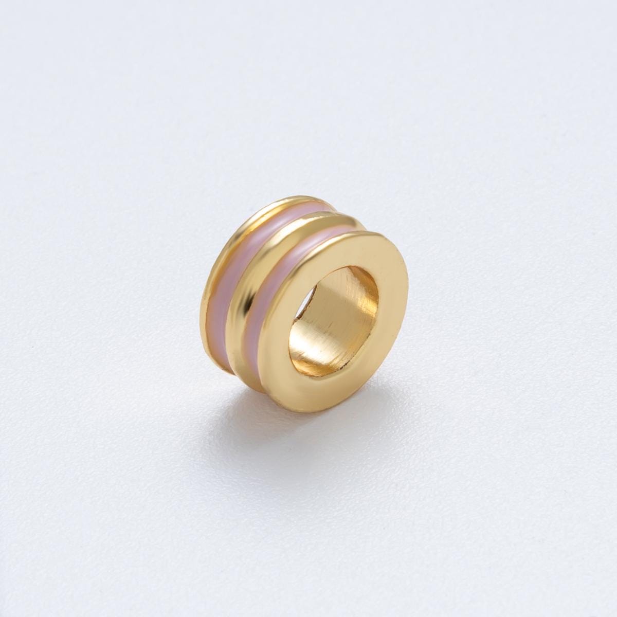 18K Gold Filled 10mm Double Enamel Rondelle Bead Colorful Spacer DIY Jewelry Making Supply for custom bracelet and necklace | Beads-00009